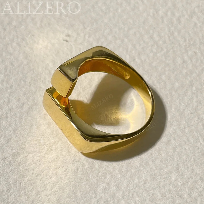 925 Sterling Silver Gold Open Ring For Women Men Fashion Jewelry Charm Grace Noble Wedding Accessories