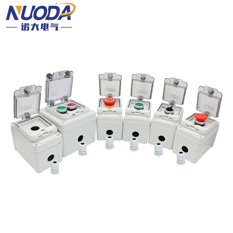 NUODA Emergency Stop Control Button Switch Box Ip67 Outdoors Protect Shield Waterproof Urgent Stop Buttons Controlling Case