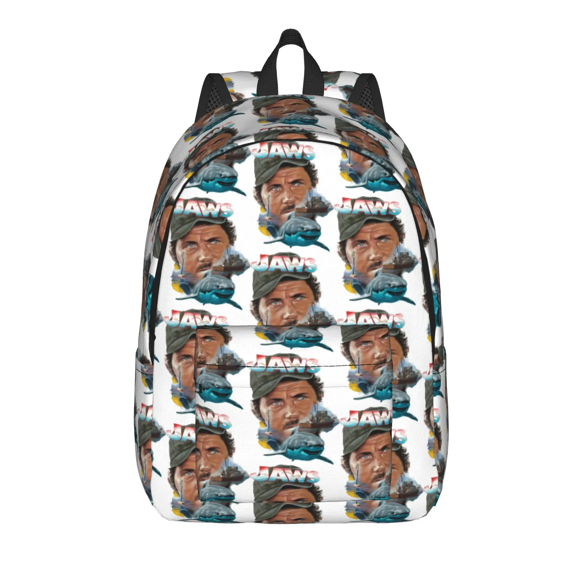 Jaws Tribut Backpack  Male Polyester Workout Backpacks Lightweight Style High School Bags Rucksack