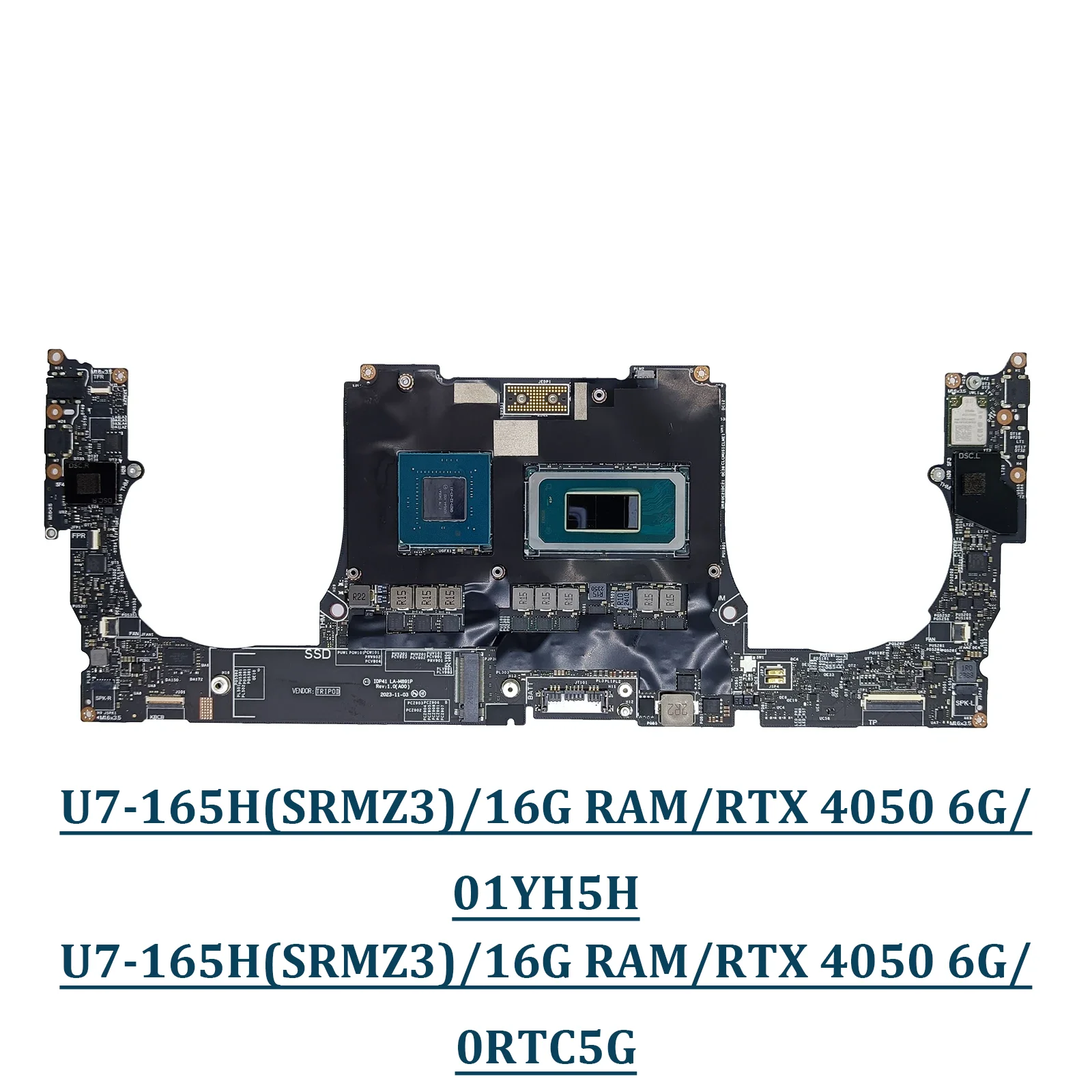 

01YH5H 0RTC5G для XPS 14 9440: Материнская плата для ноутбука с интегрированным процессором U7-165H и видеокартой RTX4050 6GB (LA-M891P, 1YH5H, RTC5G)