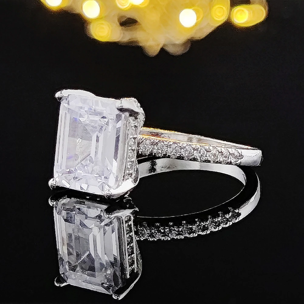 Original Real Silver Color Designer Zirconia Engagement Ring for Women Wedding Luxury Wholesale Gifts Jewelry Z51