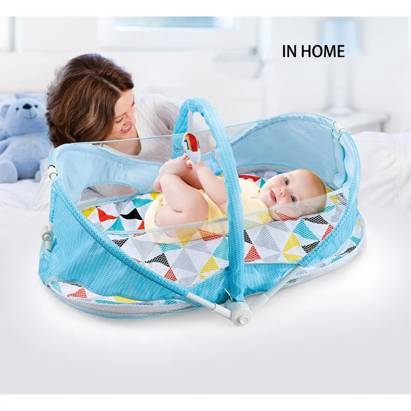 

Portable Baby Cradle with Mosquito Net To Prevent Mosquito Bites Foldable Bed for 0-12 Months