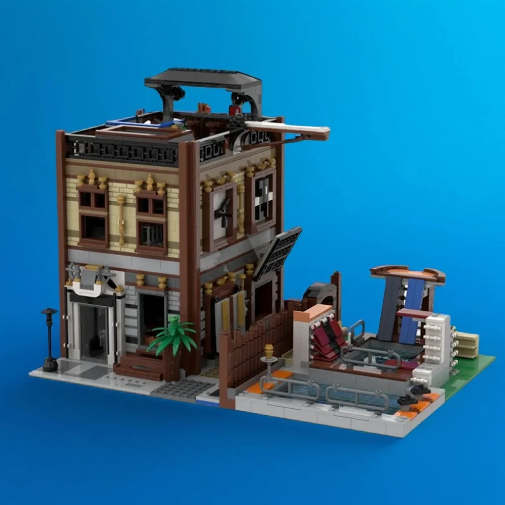 

2423 шт. Ninjagoes аквапарк модульный набор кирпичей на заказ MOC diy образовательная модель строительные блоки игрушки на день рождения подарок