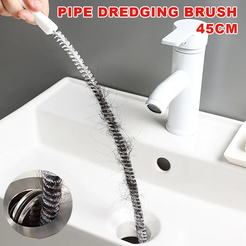 

Pipe Dredging Brush Long Clean Kitchen Bathroom Hair Sewer Sink Cleaning Drain Pipe Flexible Cleaner Clog Plug Hole Remover Tool