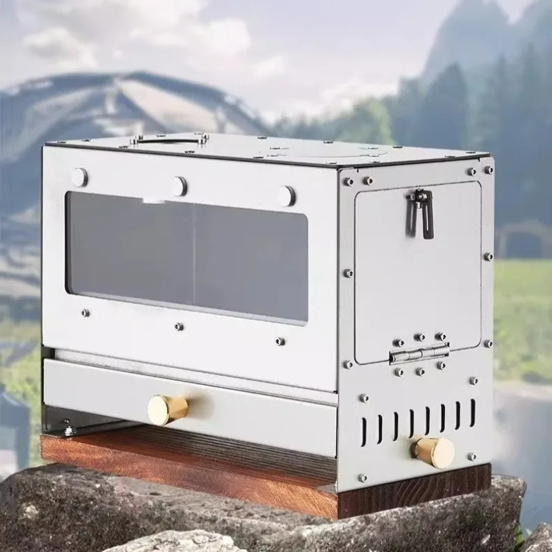 

Уличная походная дровяная печь из нержавеющей стали, прочная портативная нагревательная разделенная угольная печь, сохраняющая тепло, принадлежности для приготовления пищи в лагере