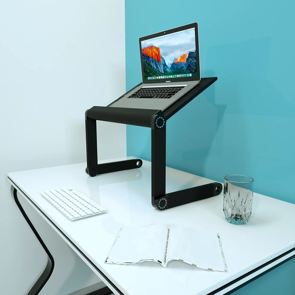 

Foldable Laptop Desk Ergonomic Design Portable Bed Study Table Black Bedroom Tray Eating Computer Table Office Furniture