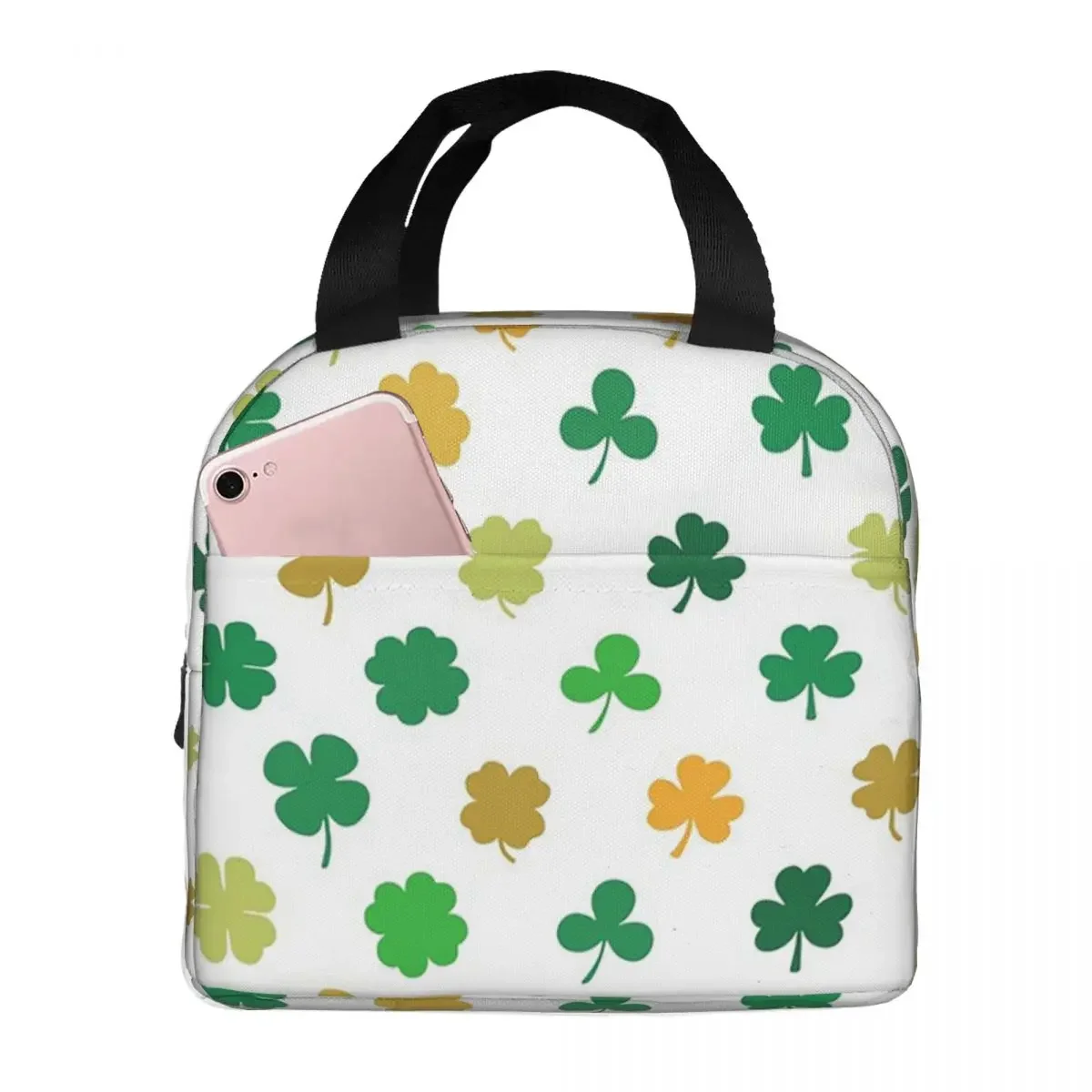 Grass And Golden Grass Pattern Insulated Lunch Bag for Women Children Portable Food Boxes Thermal Lunch Box Tote