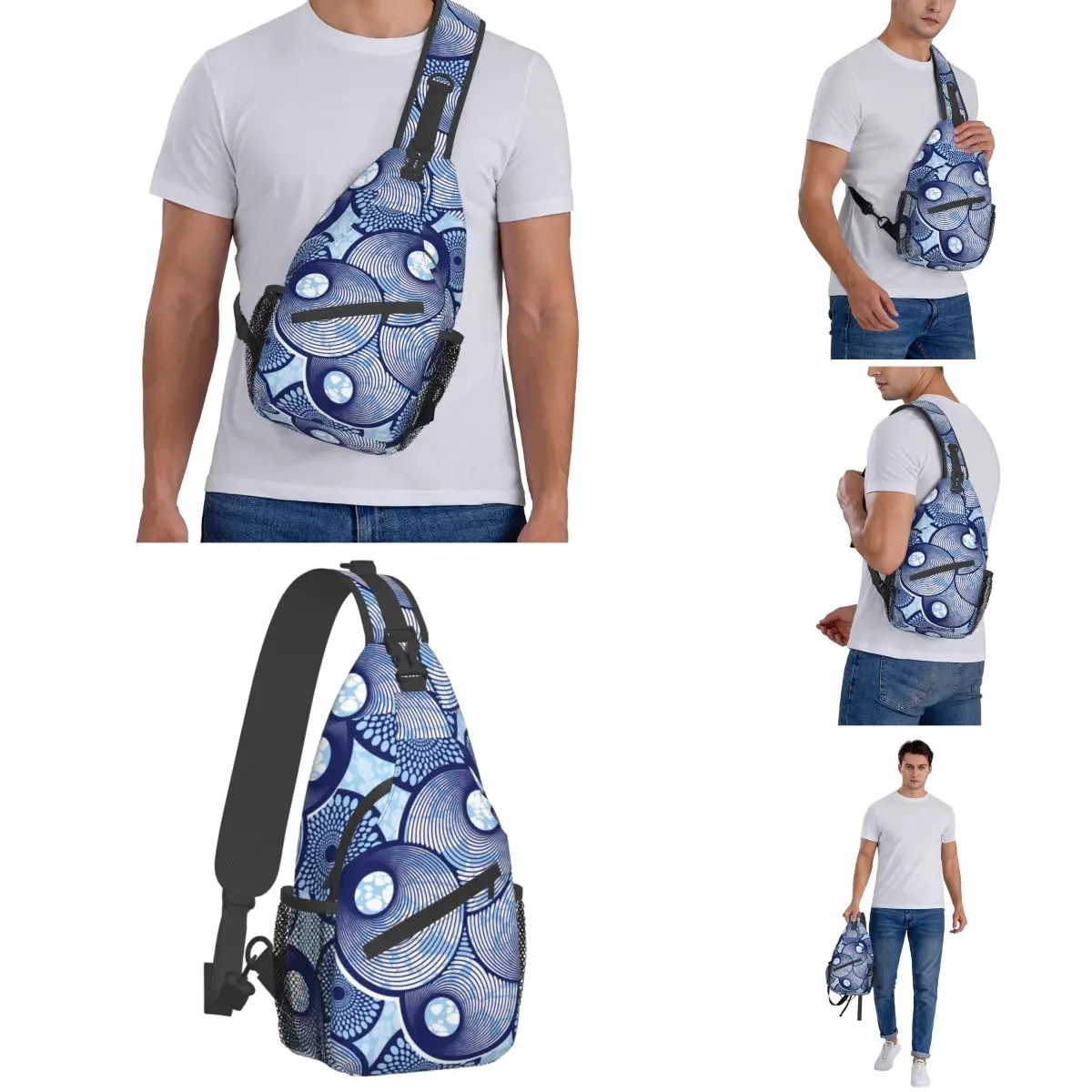 Mochila de hombro de super cera africana, bolso cruzado de hombro, mochila de día para viajes, senderismo y deportes, bolso de pecho informal, moda textil