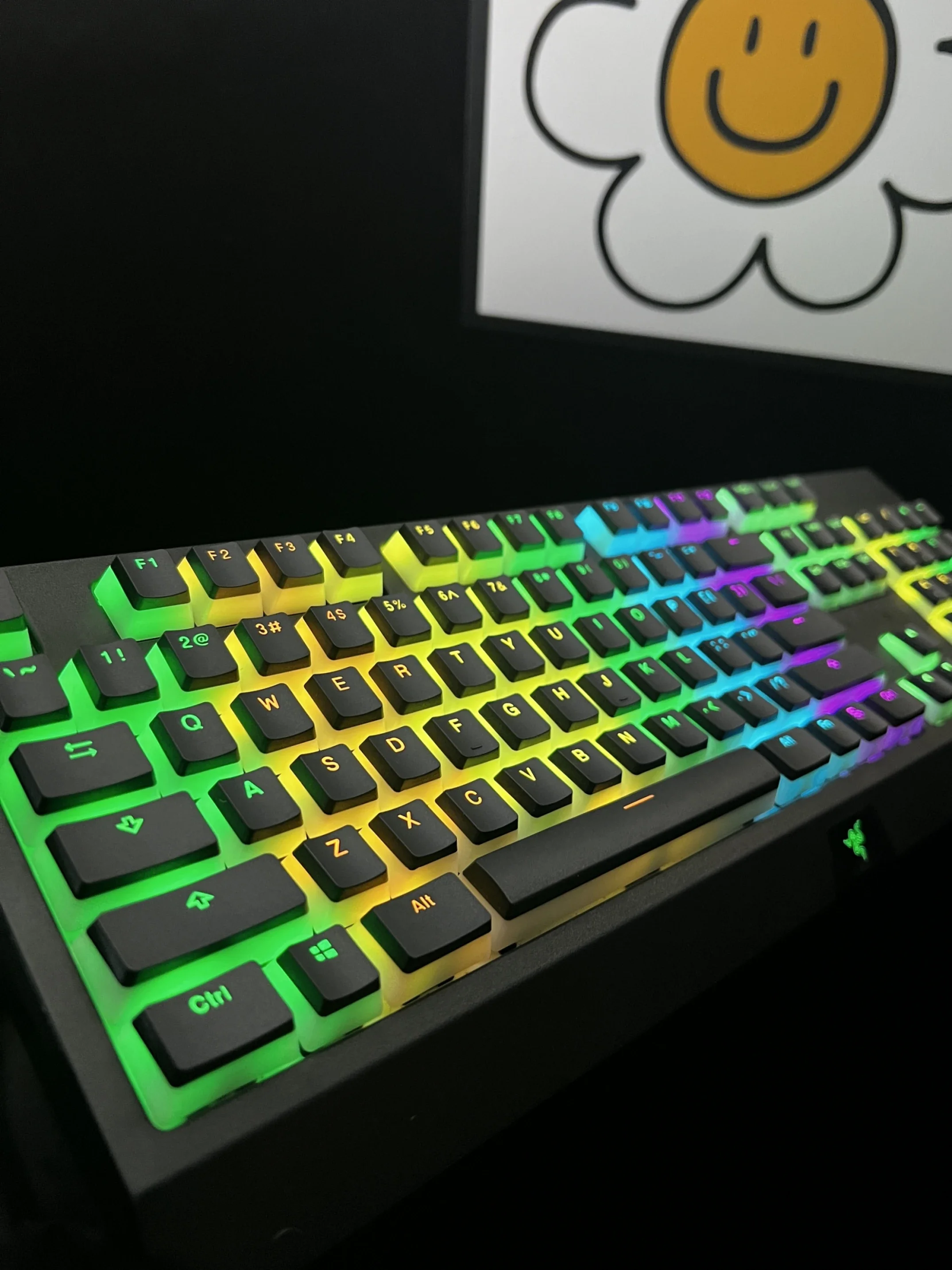 PBT Word Transparent Keycaps Razer Razer Black Widow Spider V3 Symphony Powder Soul Hunter Elite Edition RGB Keycaps