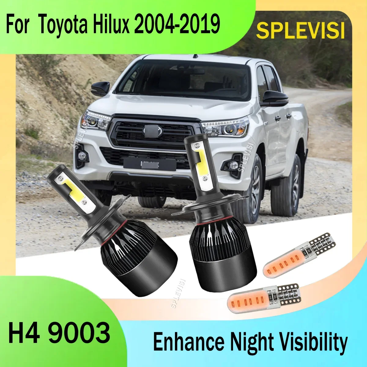 Enhance Night Visibility with H4 9003 Dual Beam Headlamp Lights lampadas led h4 for Toyota Hilux 2004 2005 2006 2007 2008-2019
