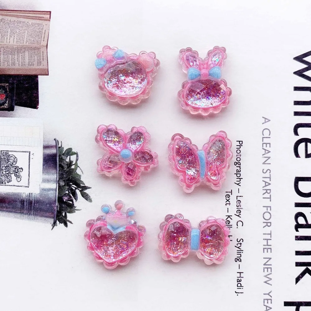10pcs Kawaii Resin Flatback Mini Bear Rabbit Slime Charms Cabochons Embellishments for DIY Ornament Crafts Home Decorations