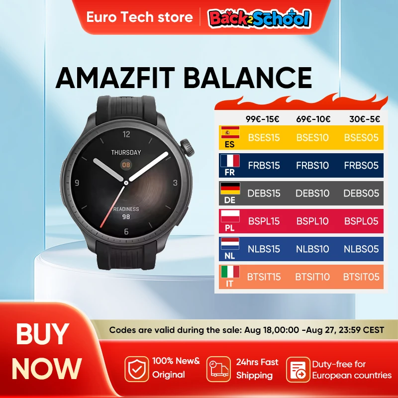 Reloj inteligente Amazfit Balance Composición corporal Recuperación del sueño GPS Alexa Bluetooth Llamadas 14 días de duración de la batería 150 Deportes para hombres