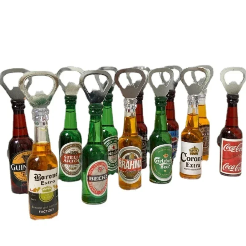 Creative Simulation Beer Bottle Opener Multifunctional Magnetic Refrigerator Decor Magnet Bottle Bar Decoration Kitchen Gadgets