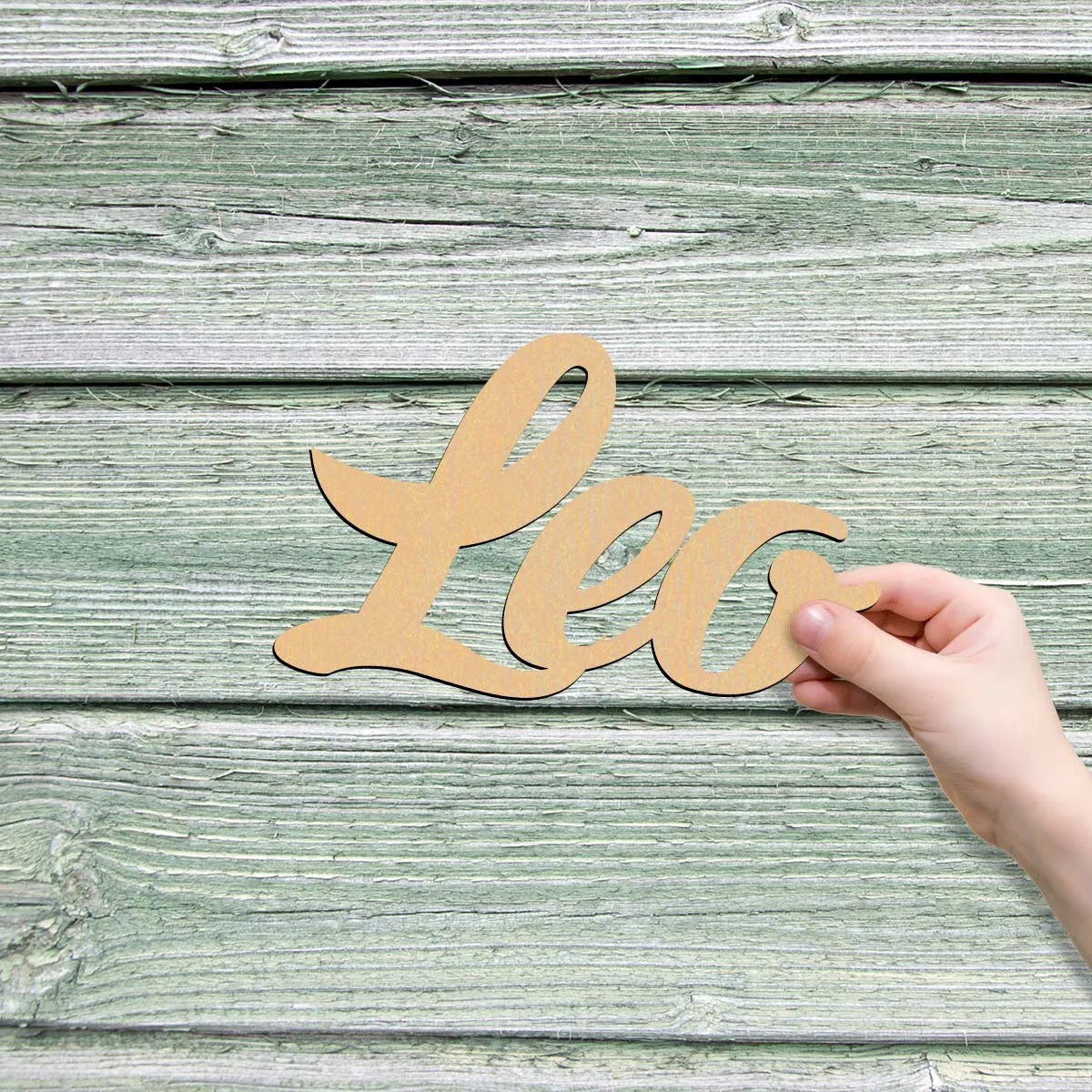 1pc Cartoon Leo example Customizable Letter Wood Material Wooden Plaque Wooden Decor Door Hanging Decor