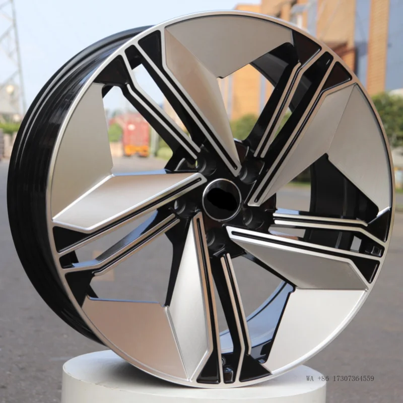 Hot Alloy Car Wheel 19 Inch 8.5J 5x112 PCD Black Silver Diamond Face Rims for Audi