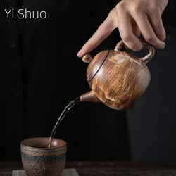 Japanese Style Handmade Stoneware Shadow White Pot Porcelain Kung Fu Tea Set Teapot Small Size Single Teapot Tea Making Device