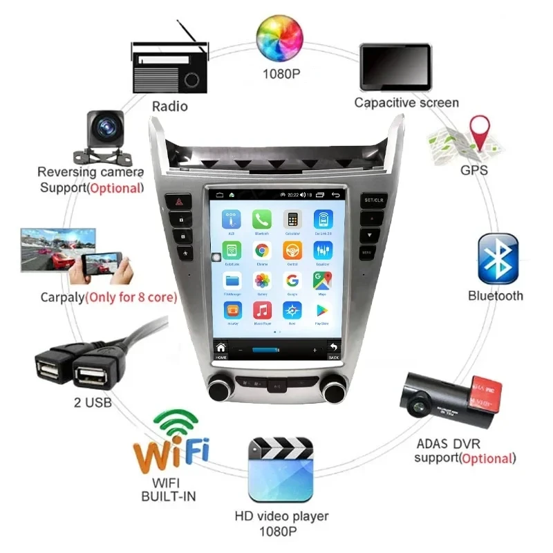 

Tesla Style Screen For Chevrolet Equinox For GMC Terrain 2010-2017 Android 13 Car Radio Video Stereo Multimedia Player GPS Navig