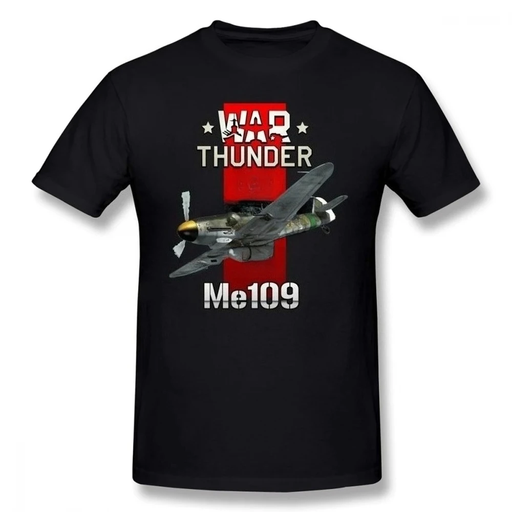 

War Thunder Me 109 Fighter Aircraft T Shirt. New 100% Cotton Short Sleeve O-Neck T-shirt Casual Clothing Mens Top