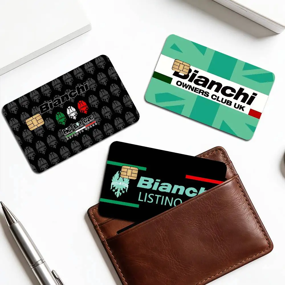 B-Bianchi Bike Diy Credit Debit Card Sticker Party Sticker Decoration Waterproof Small Chip Card Skin Sticker