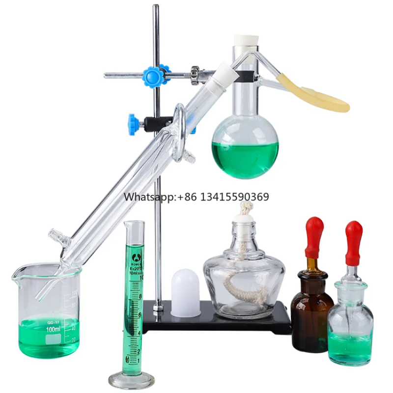 Professional Lab Supplies Shortpath Steam Distillation Apparatus Chemistry Kit W/ Alcohol burner