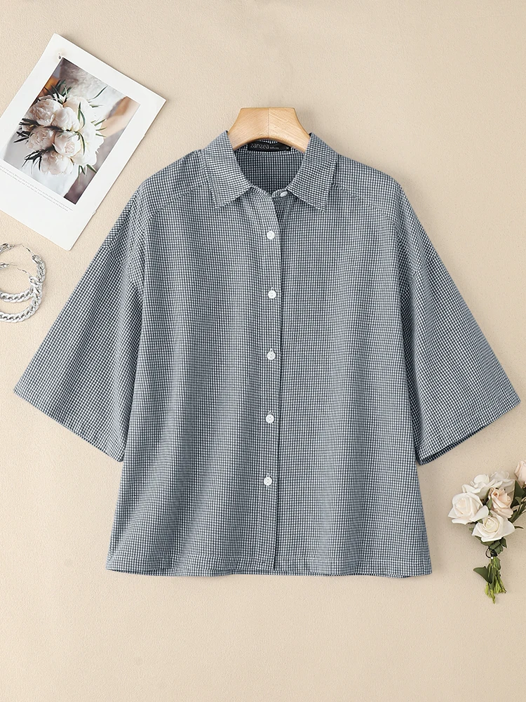 2025年 ザンゼア チェック柄シャツ レディース 秋服 ヴィンテージ風 襟付き 長袖 トップス 女性 OL 仕事着 ブラウス カジュアル ボタンアップ ブラウス