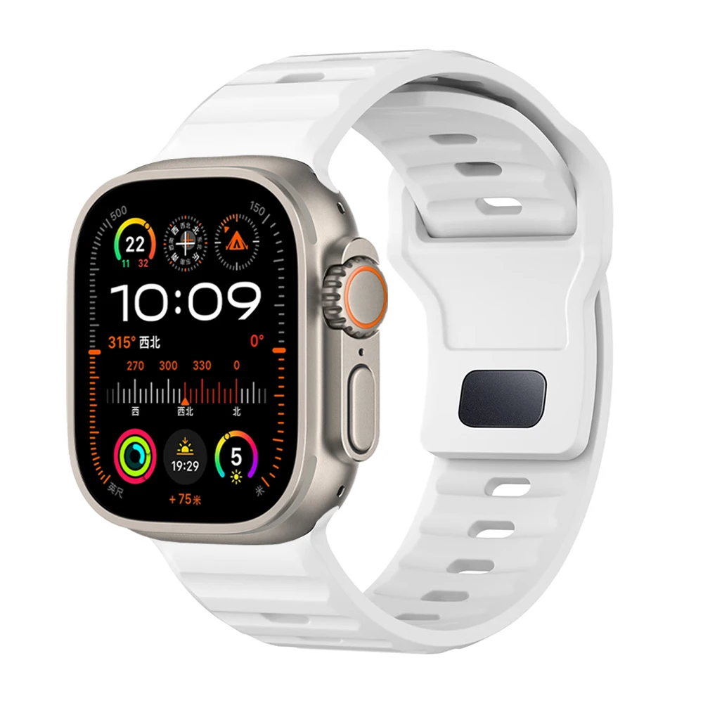 Silikonarmband für Apple Watch 44mm 49mm 40mm 45mm 42mm 46mm Armband iWatch Serie 12 11 9 8 7 6 SE 10 Ultra 3 4 2