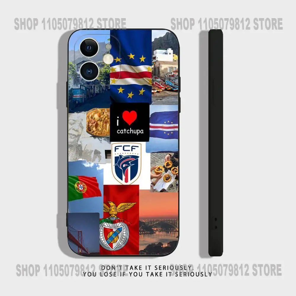 حافظة هاتف كيب فيردي لهاتف آيفون 17 16,15,14,13,12,11,Pro,XS,Max,XR,Plus,Mini Soft سيليكون أسود مقاوم للصدمات #4