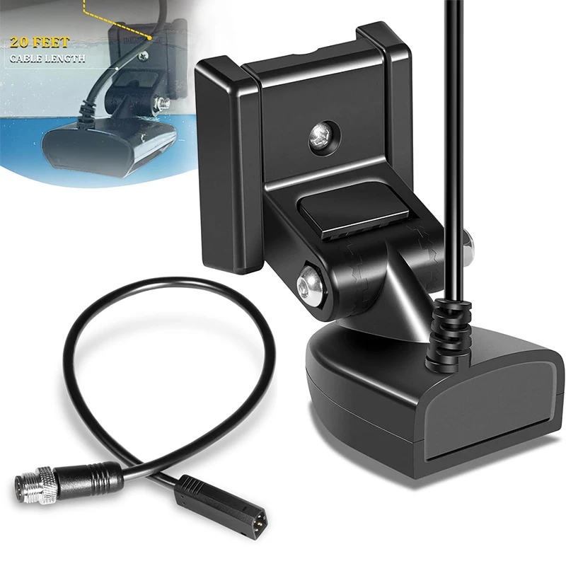 710274-1 XNT 9 HW T Transom Transducer with Dual Spectrum Chirp & 720074-12 AS EC QDE 12 Ethernet Adapter Cable for Helix 7/8/9