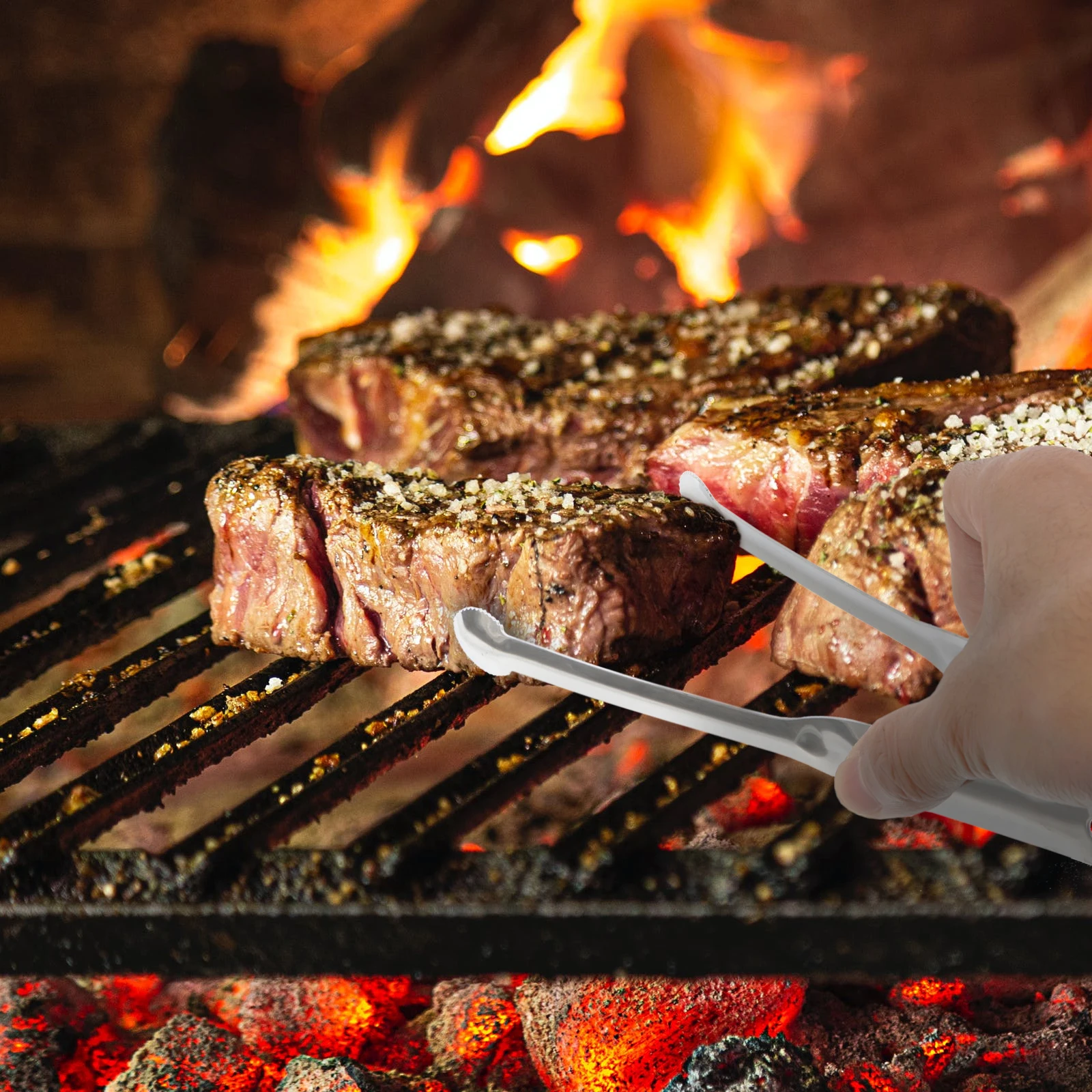 

Stainless Steel Bbq Tong Grilling Cooking Serving Rounded Edge Non-Rust Multi-Functional Kitchen Tool For Steak Bread Sushi