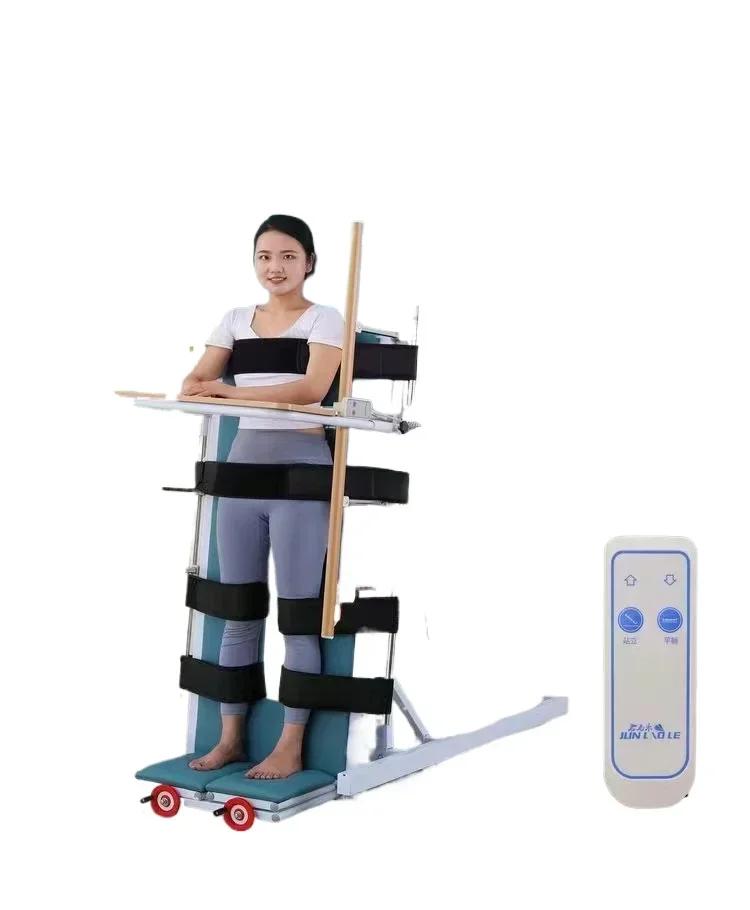 Household electric standing child care bed Multifunctional straight frame Paralyzed patient training strap Rehabilitation