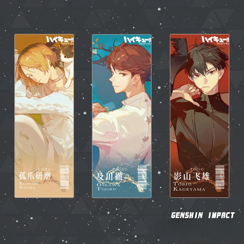 Hinata Shoyo Kageyama Tobio Sawamura Daichi Tsukishima Kaido Popular Anime Peripheral Bookmarks and Laser Tickets Student Gifts