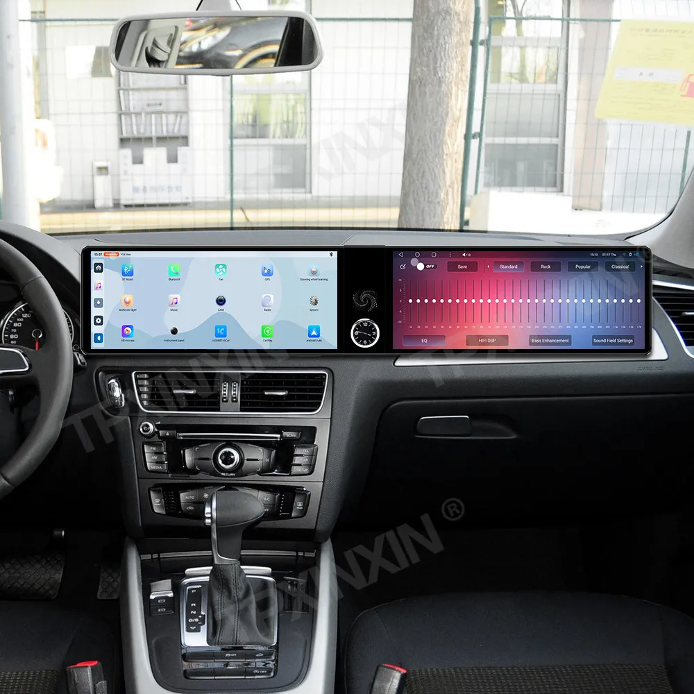 

12,3-дюймовый автомобильный радиоприемник для Audi Q5 2008-2016, двойной экран, автомобильный мультимедийный плеер, авто GPS-навигация, головное устройство Carplay, автоаксессуары