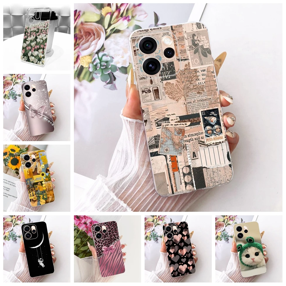 For Oppo Reno15 Pro Case CPH2813 Transparent Fashion Butterfly Cute Cat Cool Painted Soft Phone Casing For Oppo Reno 15 Pro