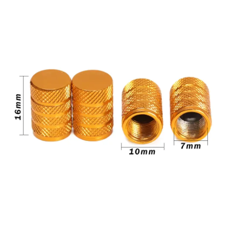 إكسسوارات دراجة هوائية غطاء صمام إطار أنبوب عالمي دراجة نارية سيارة غطاء صمام إطار سبيكة ألومنيوم مقاوم للغبار 4 قطع - 6