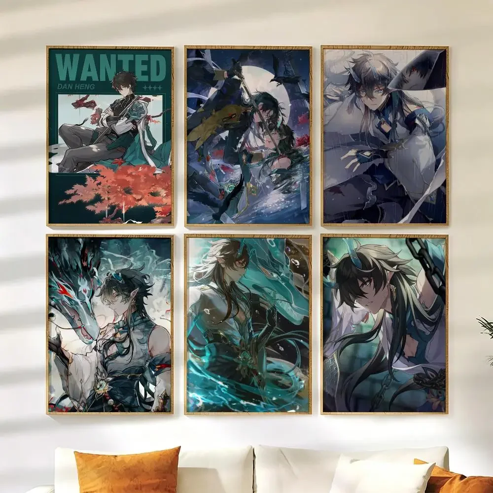 Honkai Star Rail Dan Heng Poster WallHD Painting  Art Decals for Bedroom Living Room Home Decor