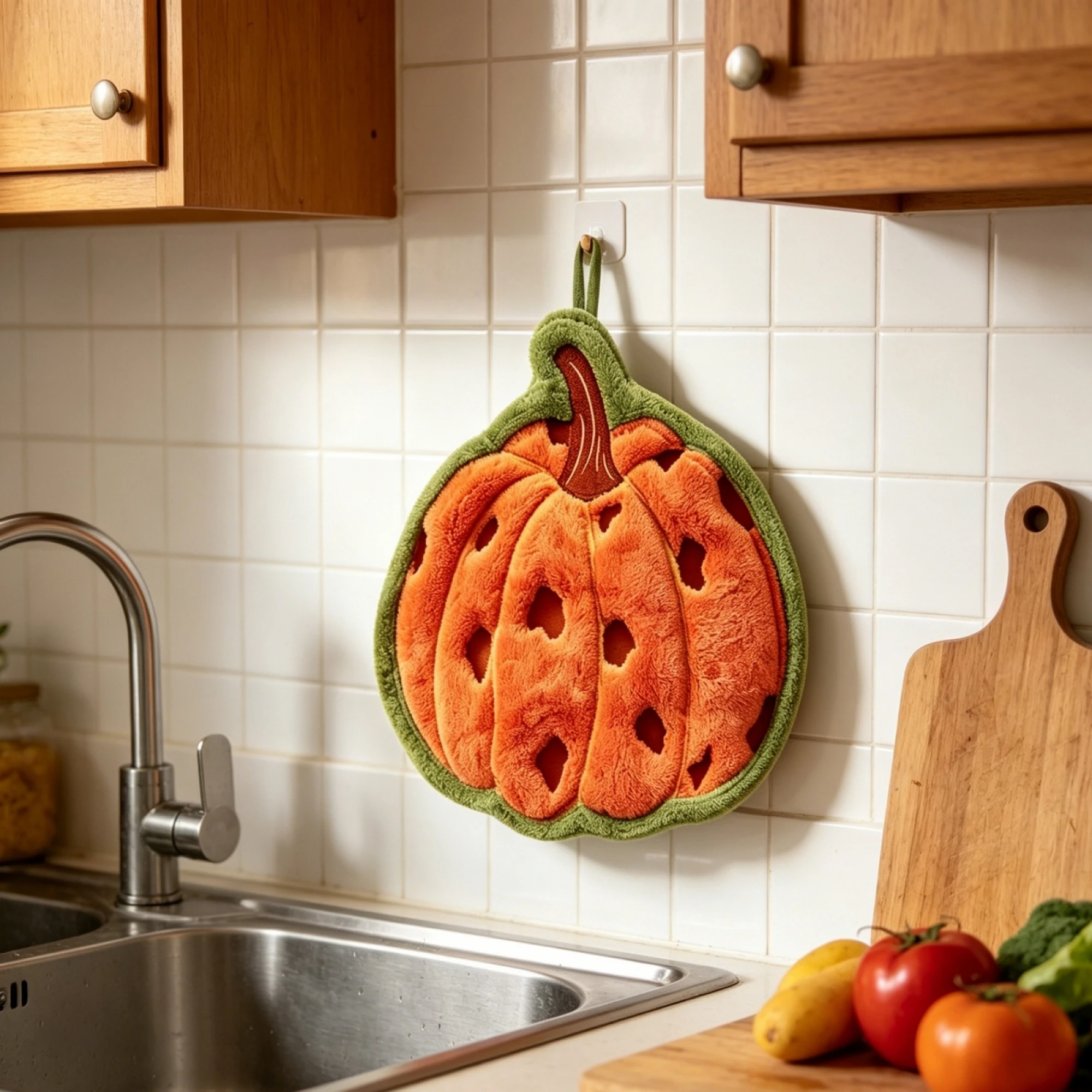 

Hand Towel Coral Fleece Hand Coral Kitchen Towels With Loop With Kitchen Towels Autumn High Quality Autumn Pumpkin Hanging