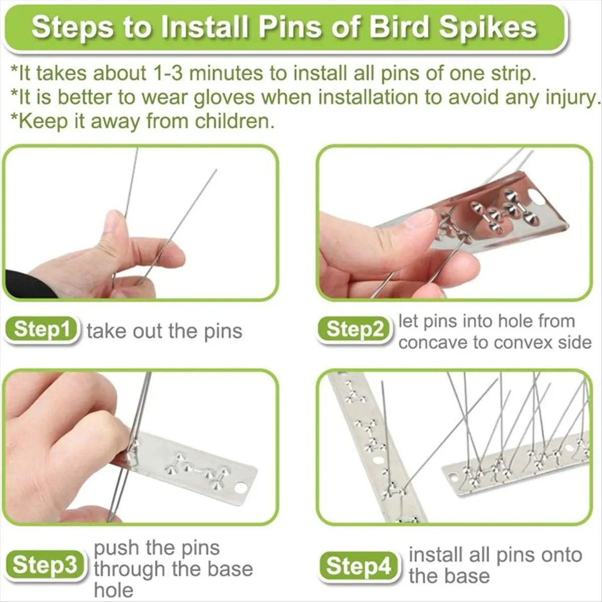ABPP Bird Repeller Spikes Against Pigeons Scare Bird Guard Device Outdoor Repellent Anti Garden Supplies Gadget Scarecaper