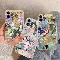 Aya Takano Paint Phone Case For iPhone 15 14 11 12 13 Mini Pro XS Max Cover 6 7 8 Plus X XR SE 2020 Funda Shell