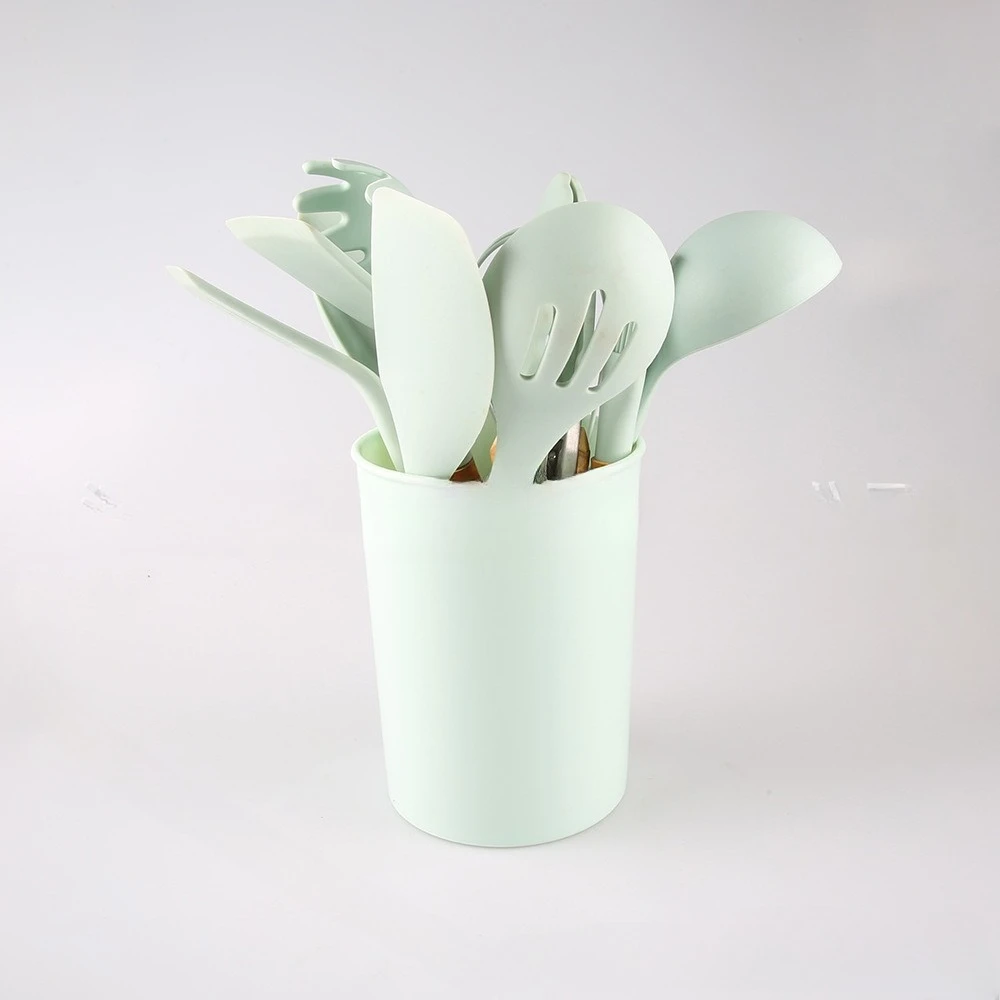 Creative Bamboo Handle Kitchenware Spoon Pink Claw Scraper Egg Beater Green Silicone Barbecue Clip Restaurant Spatula