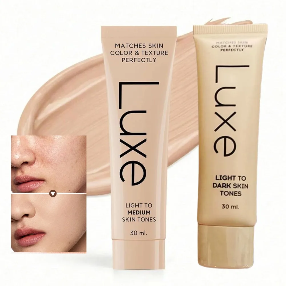 Luxe Skin Tone Matching Concealer Foundation Adjust Color Changing,Full Coverage,Waterproof,Hide Blemishes,Invisible Skin Pores
