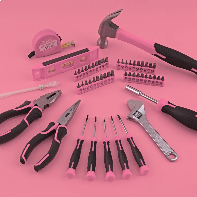 ชุดเครื่องมือช่างสีชมพู 63 ชิ้ - Power Tools Pink บทวิจารณ์และราคา