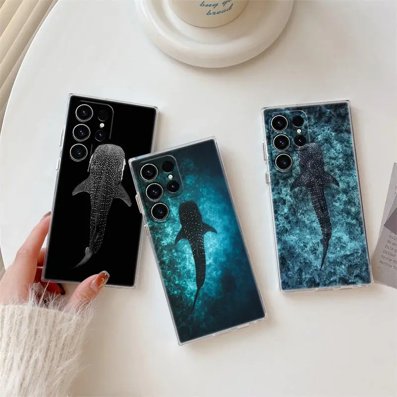 Whale Shark Ocean Phone Case For Samsung S24 S23 Ultra 5G S22 S20 S10 Plus S21 FE Clear Cases Cover Galaxy S24Ultra S23FE Fundas