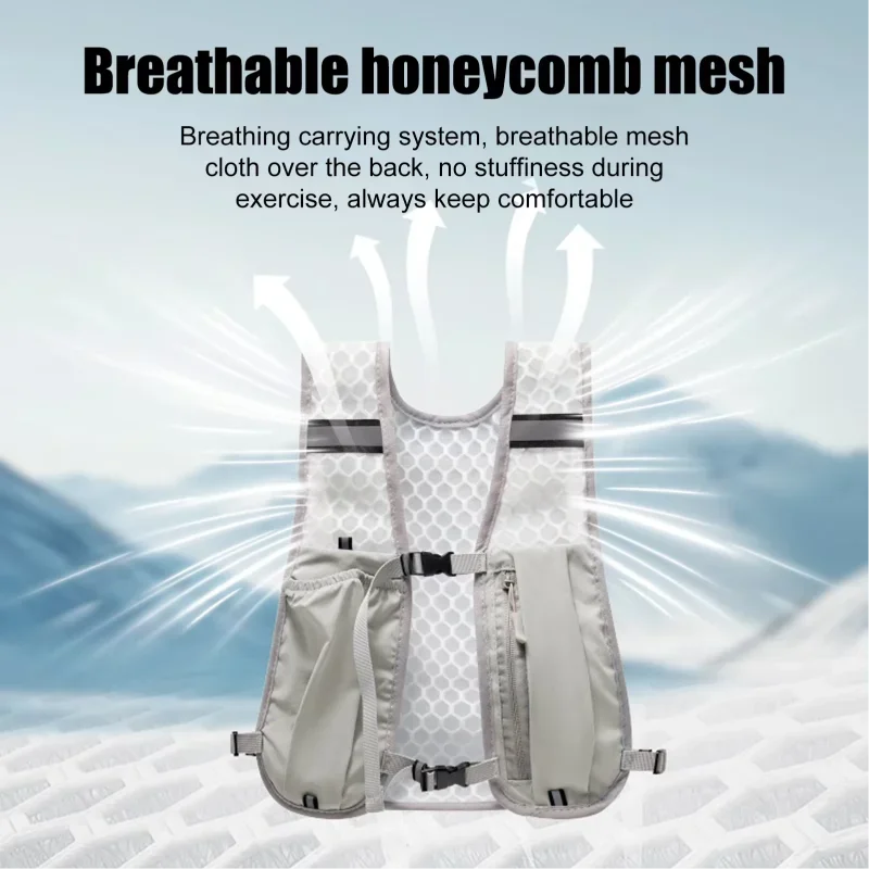 Reflective Chest Pack Running Water Bottle Storage Vest Hydration Cycling Lightweight Phone Holder Vest For Cycling Running