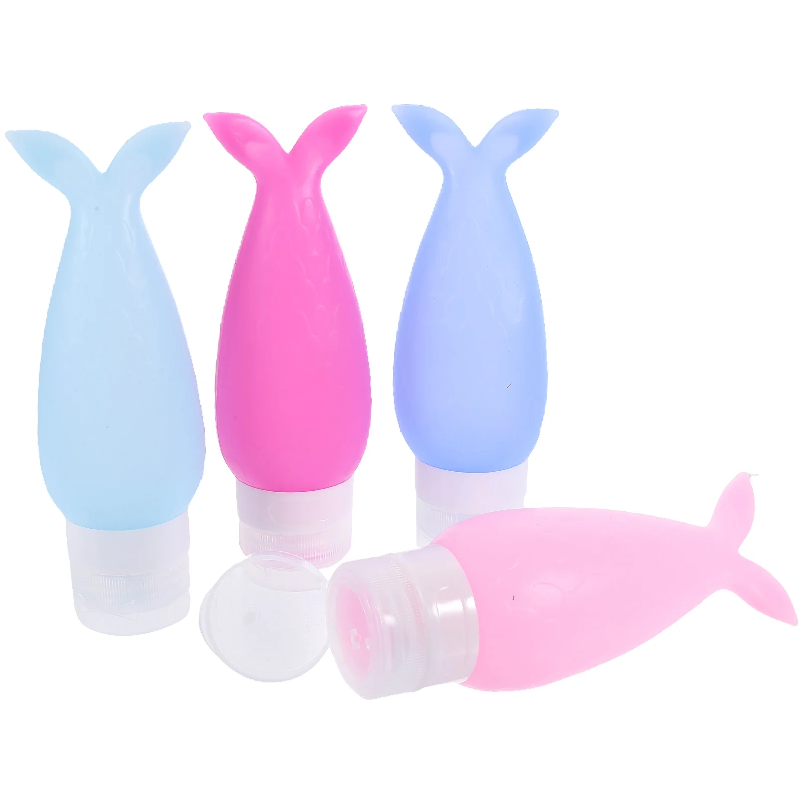 

4pcs 90ml Silicone Travel Bottles Leak Proof Shampoo Squeeze Portable Sub Containers Refillable Cartoon for Lotion