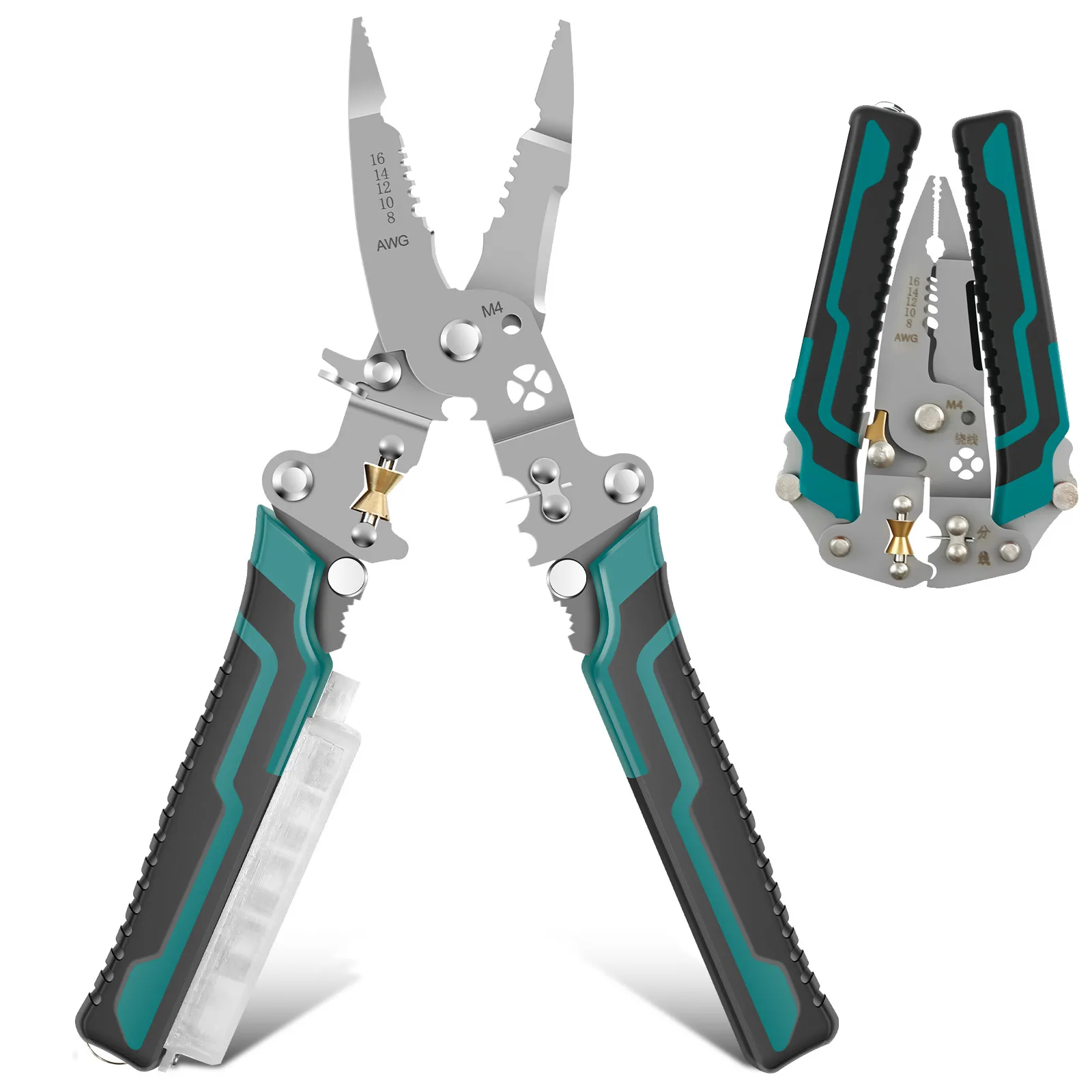 Multifunctional Electrical Wire Stripper Crimping Too with Voltage Detector for Electrical Installation and Maintenance