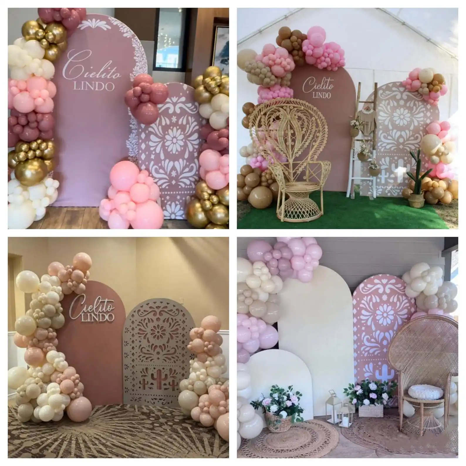 Mehofond Custom 2-Sided Mexican Fiesta Cielito Lindo Birthday Wedding Bride Shower Cover Chiara Arch Background Decor Backdrop