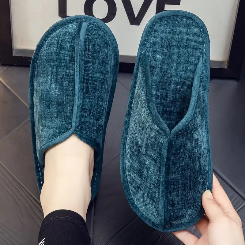 

Cotton Closed Toe Slippers for Men All Season Indoor Non Slip Soft Sole Household Slippers Comfortable Shoes for Men