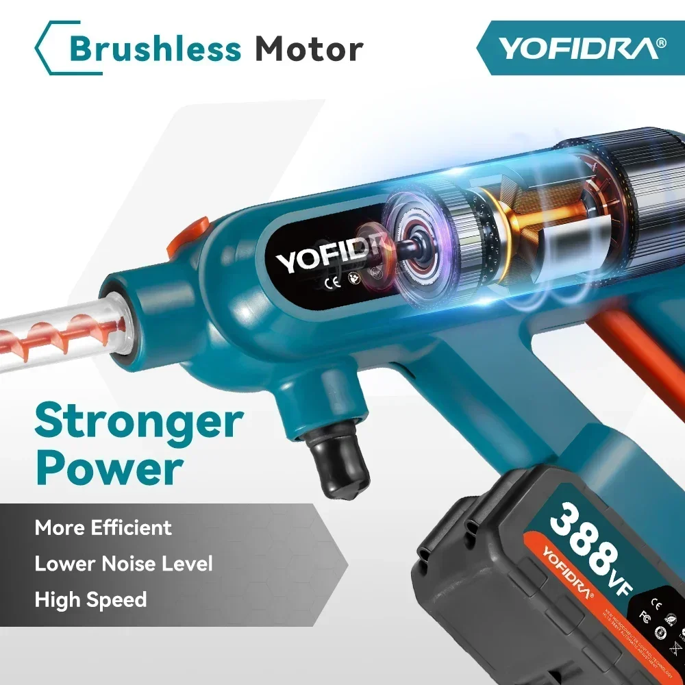 YOFIDRA 220Bar Brushless Electric High Pressure Washer Gun 3 Gear Home Car Washing Water Spray Gun For Makita 18V Battery Pin