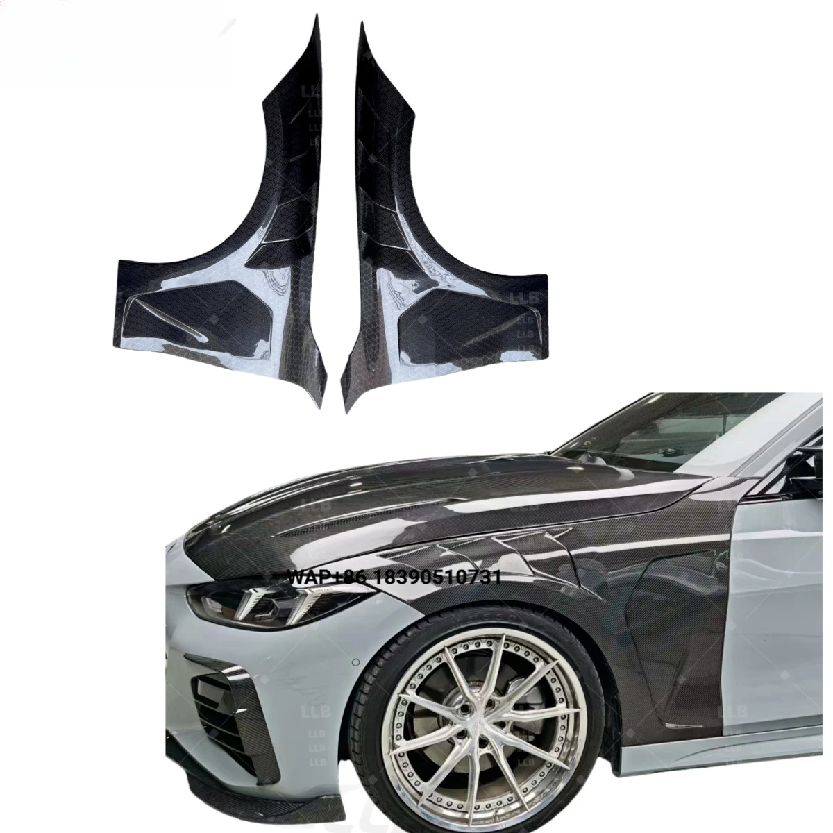 High-Grain Carbon Fiber Fenders for  4 Series G22 - Efficient Heat Dissipation