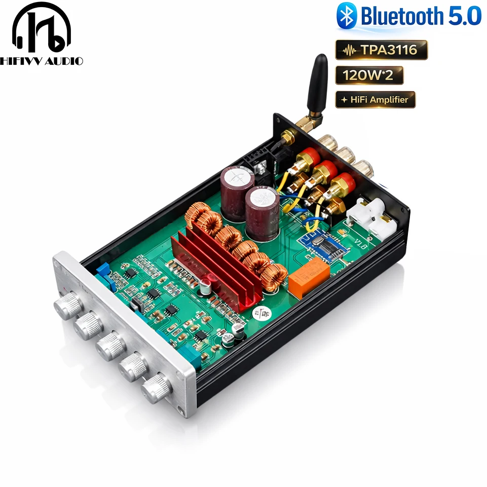 

Усилитель TPA3116 2.1CH Bluetooth 5.0, 120 Вт × 2, Hi-Fi цифровой усилитель мощности, аудиоплата для сабвуфера, стереоусилитель, DIY домашняя аудиосистема